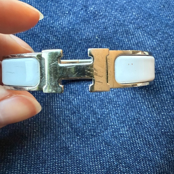 Hermes H bracelet - white & silver - Picture 3 of 4
